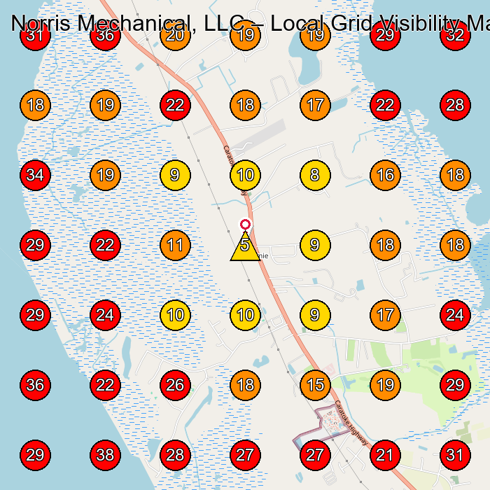 Norris Mechanical, LLC GeoGrid visibility map for Hvac Contractor in None